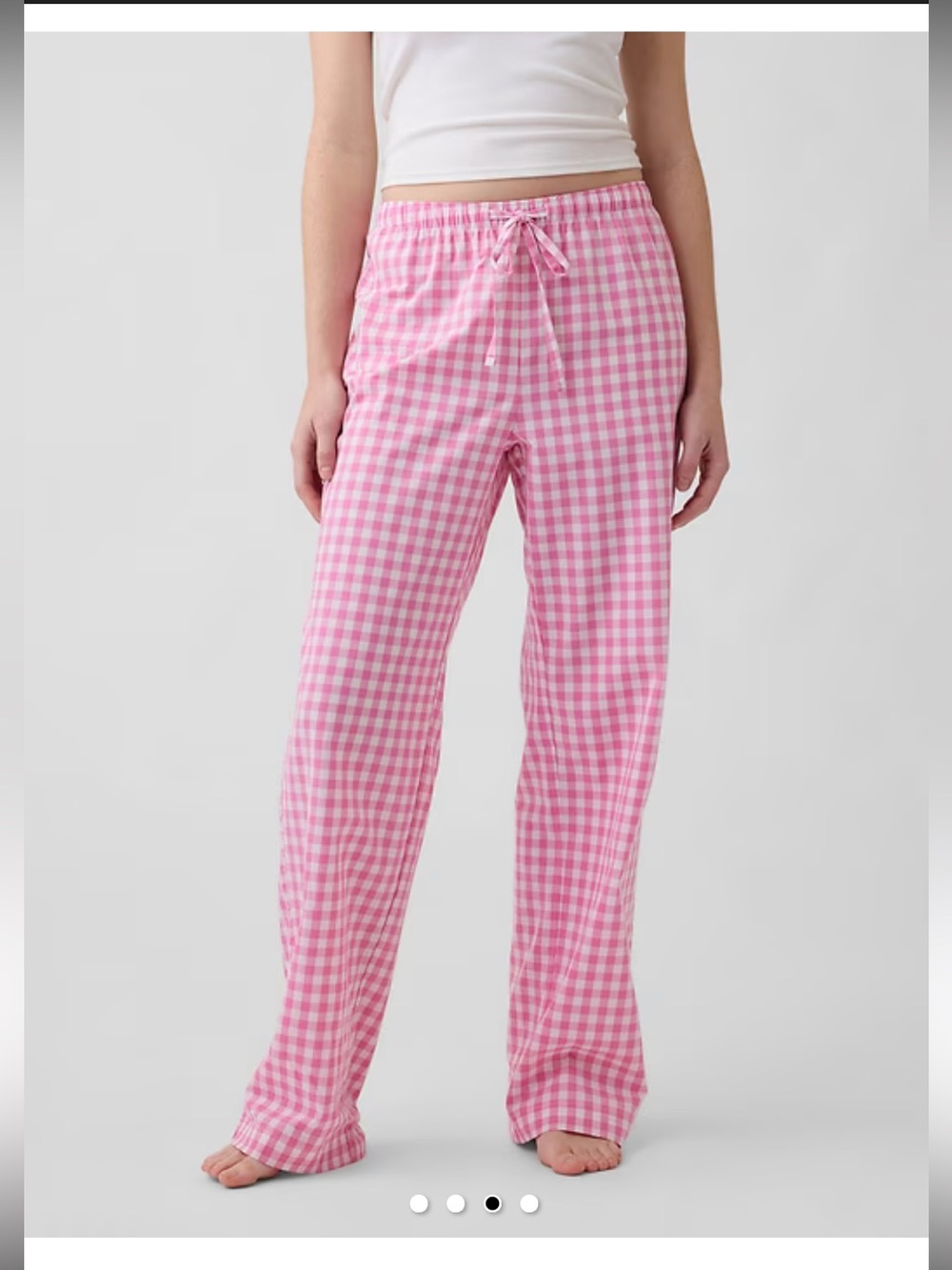 NWT Gap Pink & White Gingham Lounge Pants, Size XL